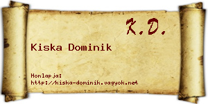 Kiska Dominik névjegykártya